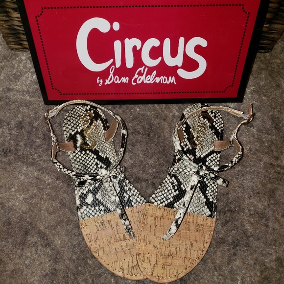 SAM EDELMAN SNAKESKIN SANDALS - Picture 1 of 5